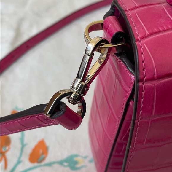 Kate Spade Fuchsia Croc-Embossed Mini Bag - Picture 7 of 8